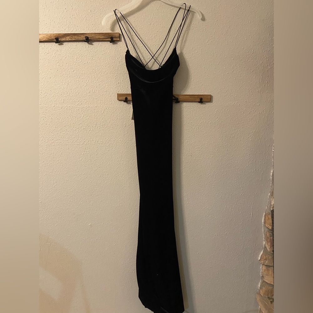 Vintage Scoop Neck Velvet Dress